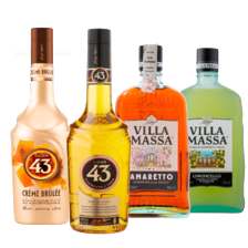 Licor 43 original, crème brûlée, chocolate
of speculoos of Villa Massa limoncello
of Amaretto
fles à 700 ml